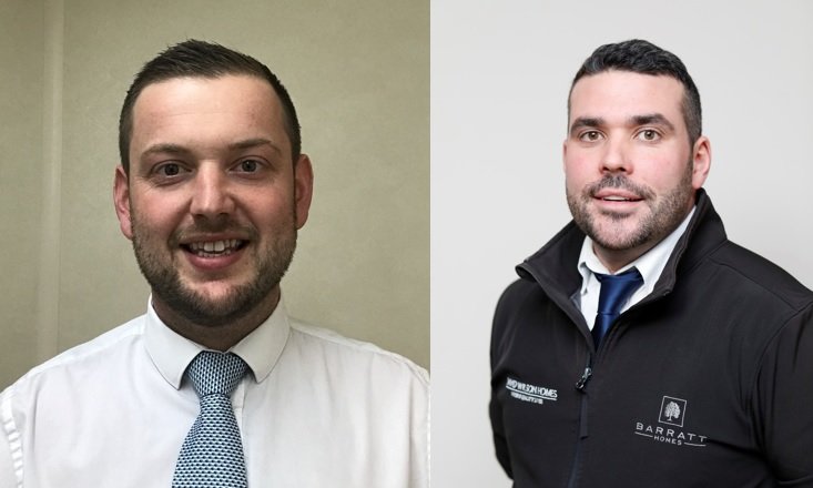James Fox and James Armstrong, both site managers at Barrett and David Wilson Homes Eastern Counties
