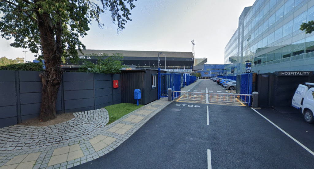 Portman Road stadium as viewed from Constantine Road