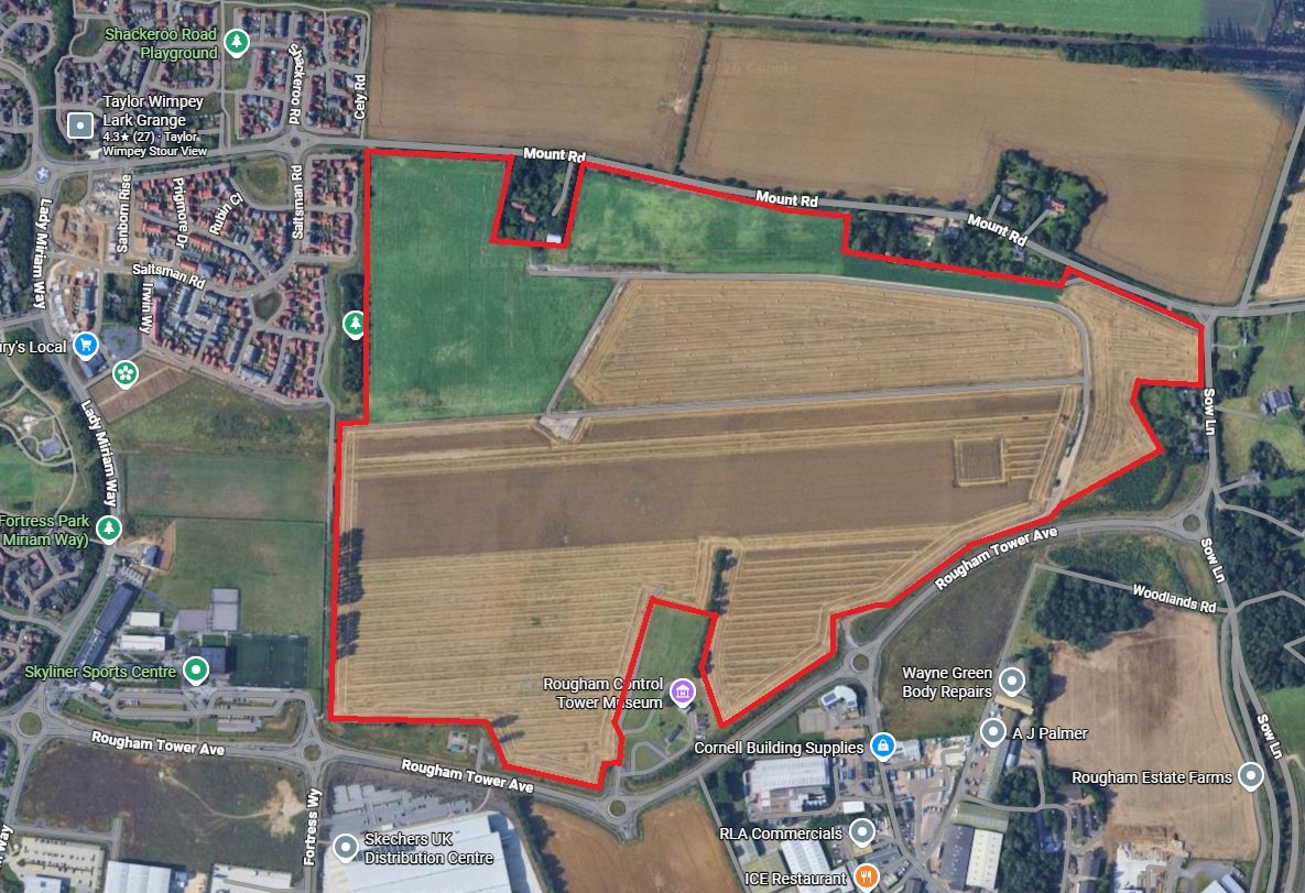 A view of the site off Rougham Tower Avenue. Credit: Google Maps